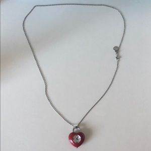 Marc Jacobs Red Heart Clock Necklace